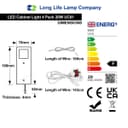 20w LED Under Cabinet Kitchen Lights Slim Rectangular Cool White 6500k Kit of 4 UC01