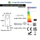 20w LED Under Cabinet Kitchen Lights Slim Rectangular Warm White 3000k Kit Of 4 UC02