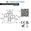 Set Of 3 USB Rechargeable LED Wax Coiled Fairy Flameless Candles With Remote Control WAX05