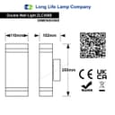 Modern Outdoor Rectangular Up Down Wall Light ZLC368B