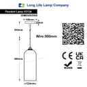 Modern White Frosted Glass Ceiling Pendant Light Tubular Lamp Shade H3134