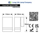 Modern Garden Outdoor Single Black Wall Light ZLC369B