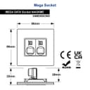 2 Gang Double Ethernet Port Data Socket CAT 5 Wall Plate Brush Antique Brass