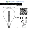 6W Pear Shape Antique Vintage LED E27 Smoked Glass Dimmable PS160DIM