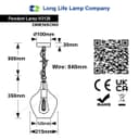 Modern Vintage Ceiling Smoked Grey Glass Pendant Lamp H3129
