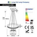 Modern 40W LED 2 Ring Ceiling Pendant Light Gold Round Chandelier 3 CCT K404
