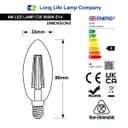 4W LED Candle Light Bulb Cool White 5000K Clear Glass E14 10 Pack