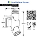 Black Outdoor Double Wall Light Adjustable IP54 External Directional Spot Lamp