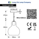 Modern Retro Ceiling Brass Pendant Light Transparent Globe Glass Lamp Shade K427