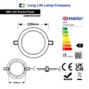 18w LED Round Recessed Ceiling Panel Light Ultra Slim Cool White 6500K