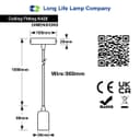 Ceiling Rose Pendant E27 Fitting Brass Flex Hanging Lamp Holder Kit K428
