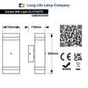 Outdoor Dusk Till Dawn Wall Light Up Down IP44 Anthracite Black Automatic Sensor ZLC374DTD 