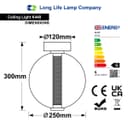 LED Globe Smoked Grey Glass Ceiling Light Flush Mounted Lamp Shade 9W 3000K K440