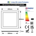 18w Recessed LED Square Panel Light 6500K Continuous Running Hours Philips Driver PH18WCWS
