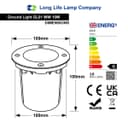 10w Outdoor Ground Walkover Light Round Warm White Brushed Chrome GL01WW