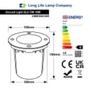 10w Outdoor Ground Walkover Light Round Cool White Brushed Chrome GL01CW