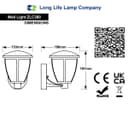 Outdoor Upward Wall Light Black Lantern Clear Diffuser IP44 ZLC380