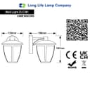 Outdoor Downward Wall Light Black Lantern Clear Diffuser IP44 ZLC381