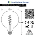 LED G125 Clear Opal Globe Frosted Glass Light Bulb 4W E27