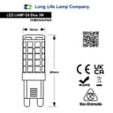 3w G9 LED Bulb Blue Replacement For Halogen Capsule 