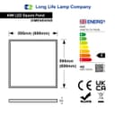 40w White Body LED Ceiling Panel Light 600 x 600 Flat 6500K