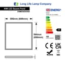 40w 600 x 600 Surface Mount Frame with LED Panel White Body 6500k 