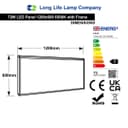 72w Surface Mount LED Ceiling Panel 1200 x 600 Cool White 6500K