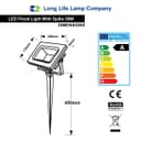 50w LED Ground Mount Flood light Spike Cool White 450mm Long Stake