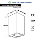 Modern Rectangular Up Down Matt Black Outdoor Wall Light Fixture GU10 ZLC061B 