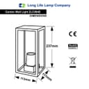 Rectangular Glass Wall Lantern Outdoor Garden Wall Light Black Body Metal Luminaire ZLC084B