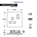 Single Wall Socket Switched Black Nickel 1 Gang Screwless 13a Single Pole N405GME
