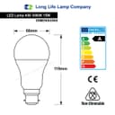 15w GLS LED Light Bulb B22 Bayonet Warm White A60