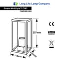 Rectangular Glass Outdoor Wall Light Lantern Stainless Steel Body ZLC083