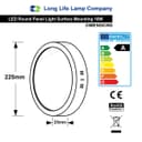 18w LED 6500K Round Surface Mount Ceiling Panel Cool White 