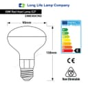 50w Reptile And Poultry Infrared Heat Lamp Bulb E27 Edison Screw