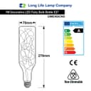 1w Glass LED Bottle Warm White Fairy String Decorative Filament Light Bulb E27 Edison Screw
