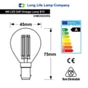 4w LED Golf Ball Purple Light Bulb B15 Clear Glass