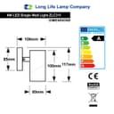 4w Modern Outdoor LED Stainless Steel Single Wall Light Cool White ZLC311