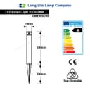 3w Black LED Bollard Post Ground Spike Light Warm White ZLC302WW