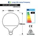 18w Round LED Globe Bulb B22 Bayonet Base Cool White Equivalent To 162w