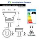 2w LED Amber Light Bulb Spot Lamp MR11 