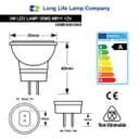 3w LED MR11 Spotlight Bulb Cool White 3SMD