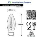1w LED Twisted Candle B22 Vintage Filament Light Bulb Smoke Glass