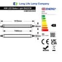 45W LED Batten Light 5ft Fitting Ceiling Mount Linear Lighting IP65 6500K BA03CW