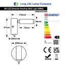  3W LED Adjustable Black Wall Mounted Bedside Light Switched Cool White BW06