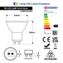 7w 63mm GU10 LED Cool White Replacement for 63mm Halogen Bulb