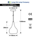 Modern Ceiling Pendant Droplet Light Shade Grey Finish Fine Metal 