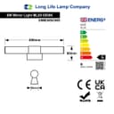 8w LED Bathroom Mirror Wall Light Cool White 6500k IP44 ML09