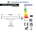 8W LED Rectangular Bathroom Mirror Wall Light Cool White 6500K IP44 ML20