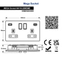 USB Double Socket With 2 USB Charger Port Brushed Chrome Plate Quick Charge PD20W N411820WDME
